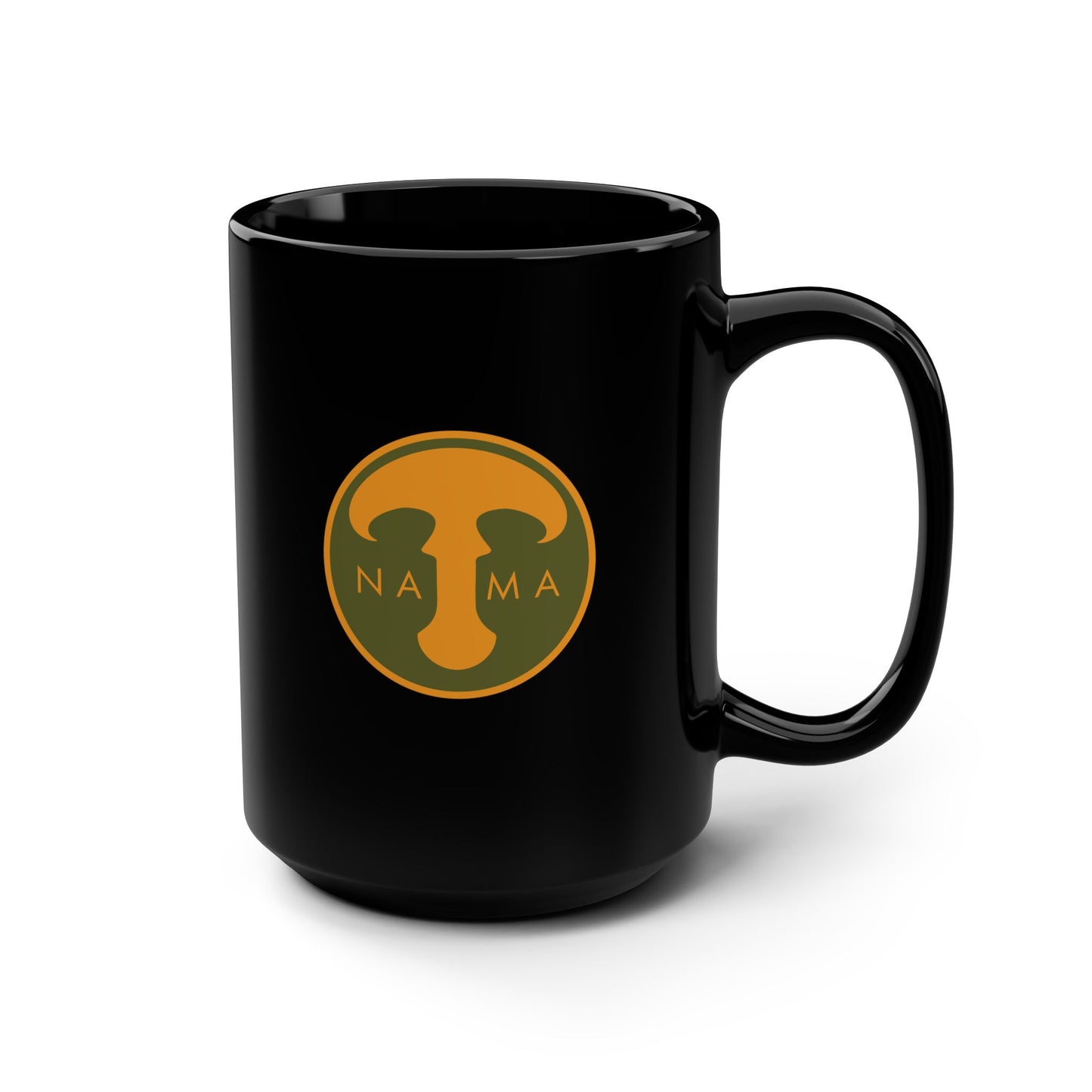 Black Mug with Nama Color Logo, 15oz